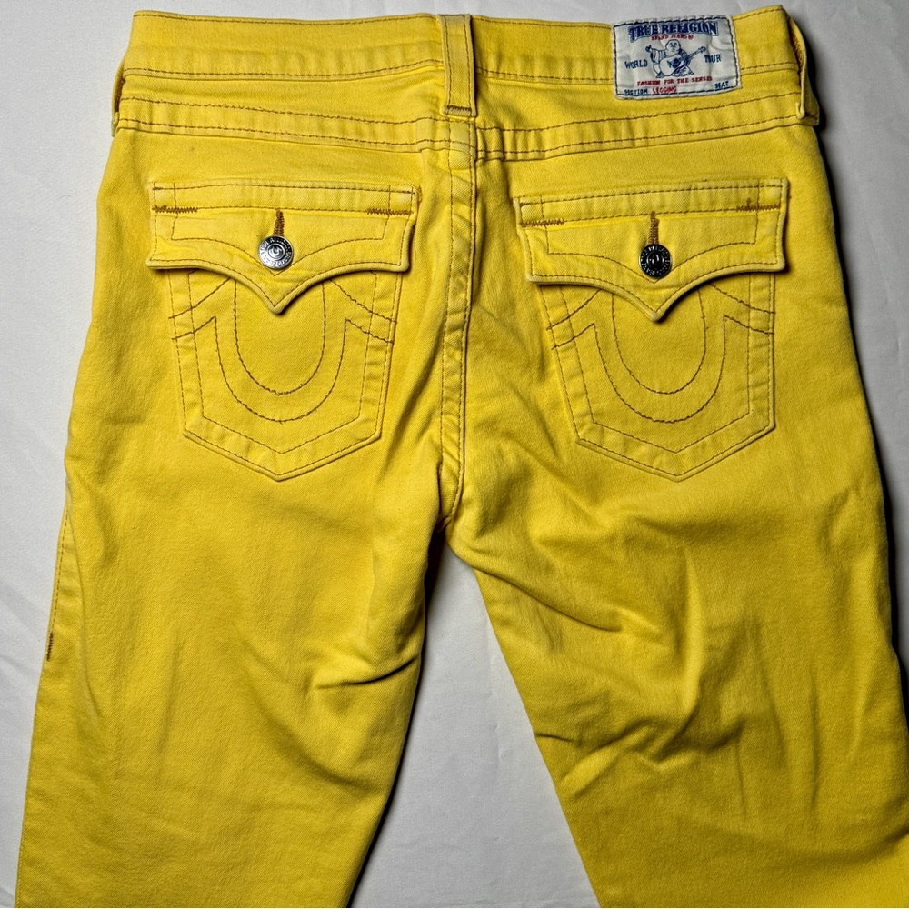 True Religion Jeans Sz 30 | Mustard Yellow | Skinny | Horseshoe Pockets | Y2K